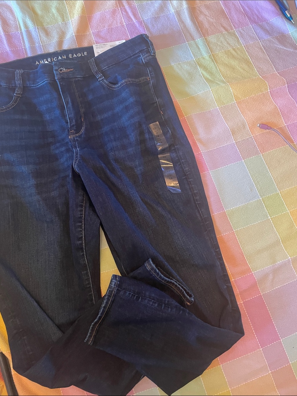 American Eagle Outfitters Womens Dark Blue Stretch Jeans